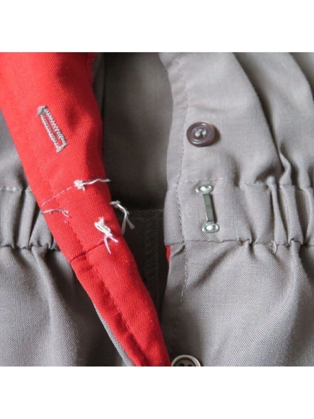 Vintage Button Down Shirt Dress Girl Scout Brownie Uniform Style Stretch Waist - Picture 7 of 16